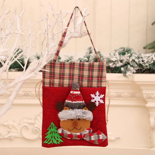 Fashion Deer【25*19cm】 Velvet Plaid Christmas Shoulder Bag