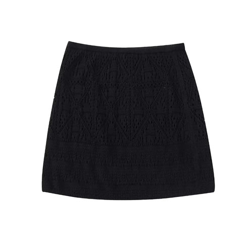 Fashion Black Crochet Skirt