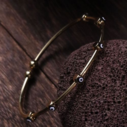 Fashion Black Gold Plated Copper Oil Drip Eye Bracelet