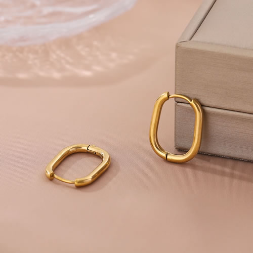 Fashion Gold Stainless Steel U-shaped Earrings