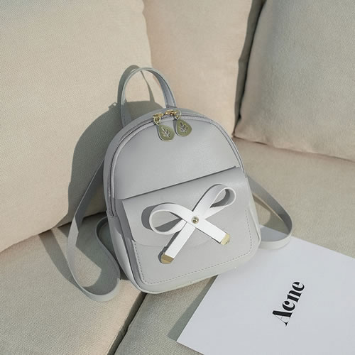Fashion Grey Bowknot Large Capacity Backpack