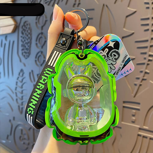 Fashion Genuine Cool Space Boy Inflatable Bag-green Resin Astronaut Keychain