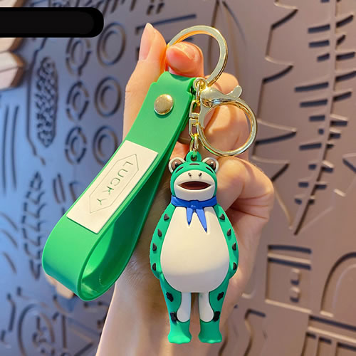 Fashion Lonely Frog Pendant-green Cartoon Epoxy Frog Keychain