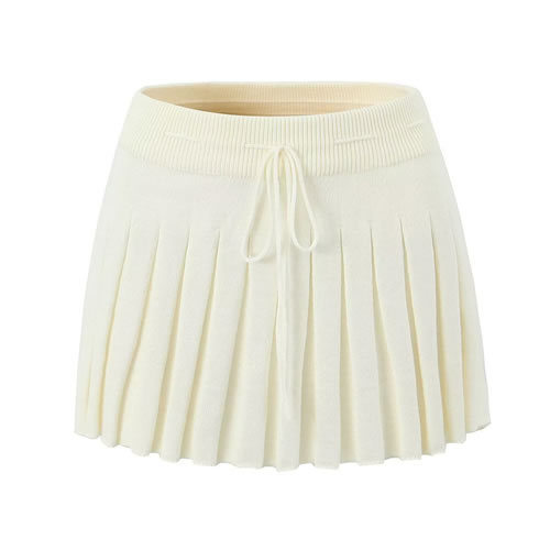 Fashion Beige Polyester Knit Lace Skirt