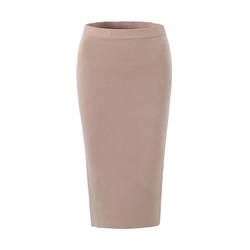Fashion Camel Polyester Knitted Skirt