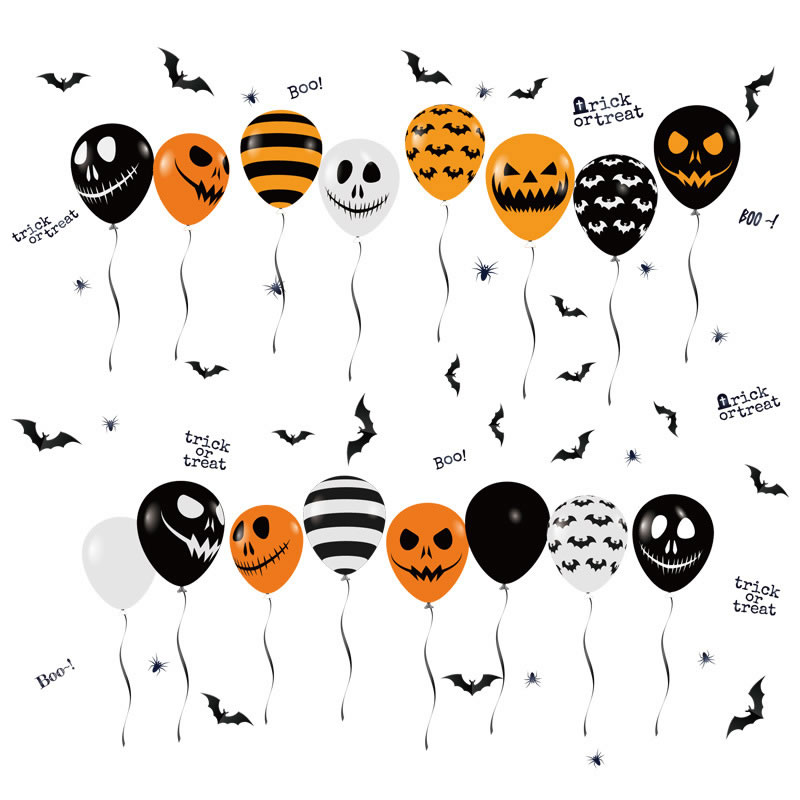Fashion Halloween Balloon Pvc Halloween Balloon Bat Skull Static Sticker