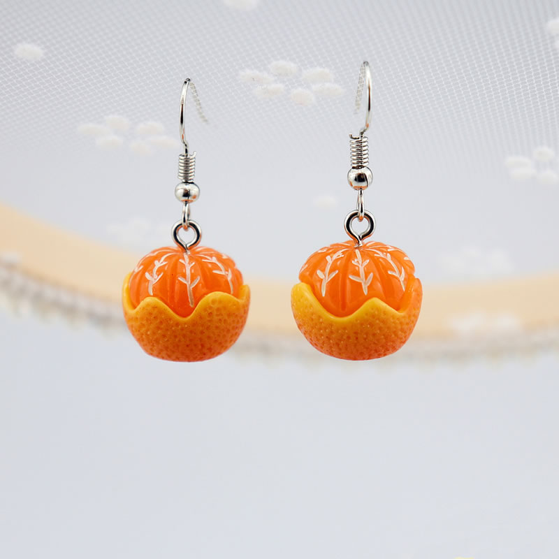 Fashion Yellow Orange Faux Peeled Orange Earrings