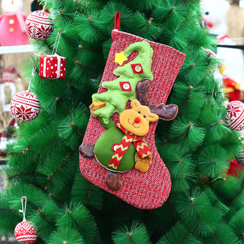 Fashion 5# Polyester Christmas Stocking Pendant