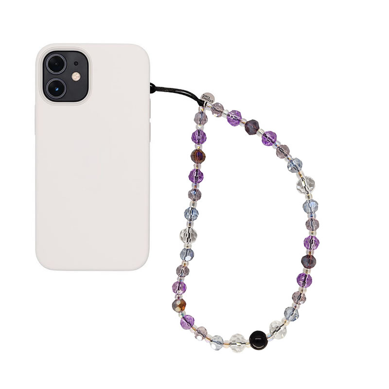 Fashion Color Geometric Crystal Beaded Phone Chain