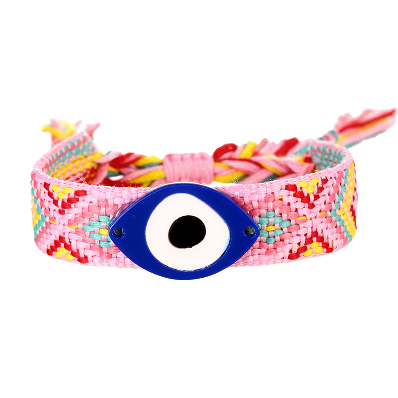 Fashion Color 5 Resin Eye Woven Bracelet