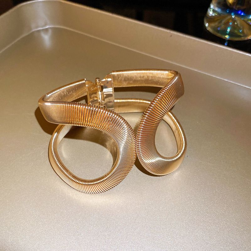 Fashion Bracelet - Gold Alloy Snake Cross Cuff Bracelet