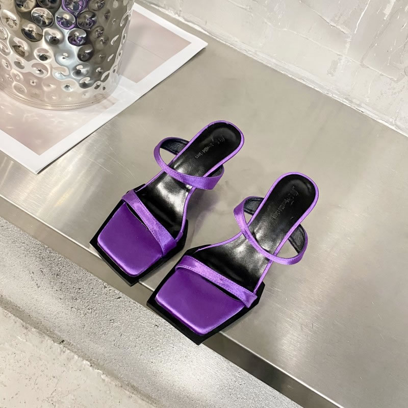 Fashion Purple Open Toe Square Toe Sandals