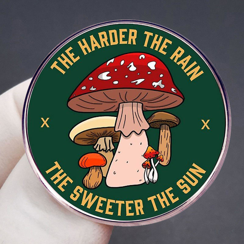 Fashion Mushroom Brooch Cartoon Mushroom Round Brooch