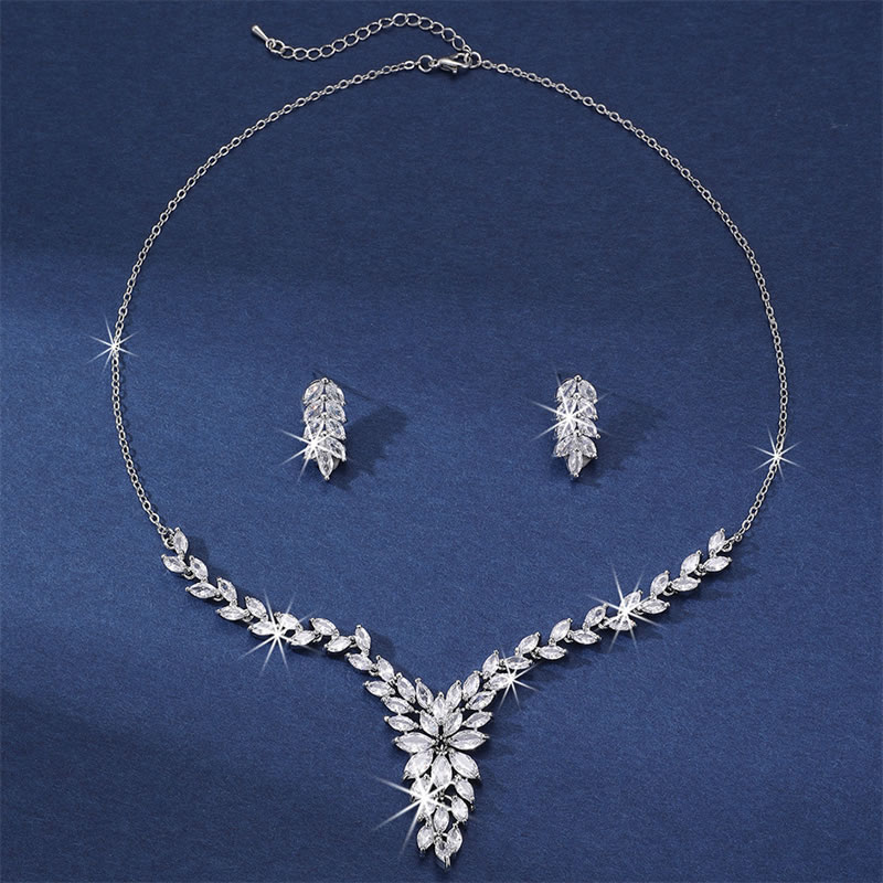 Fashion Silver Geometric Diamond Stud Stud Earrings Set