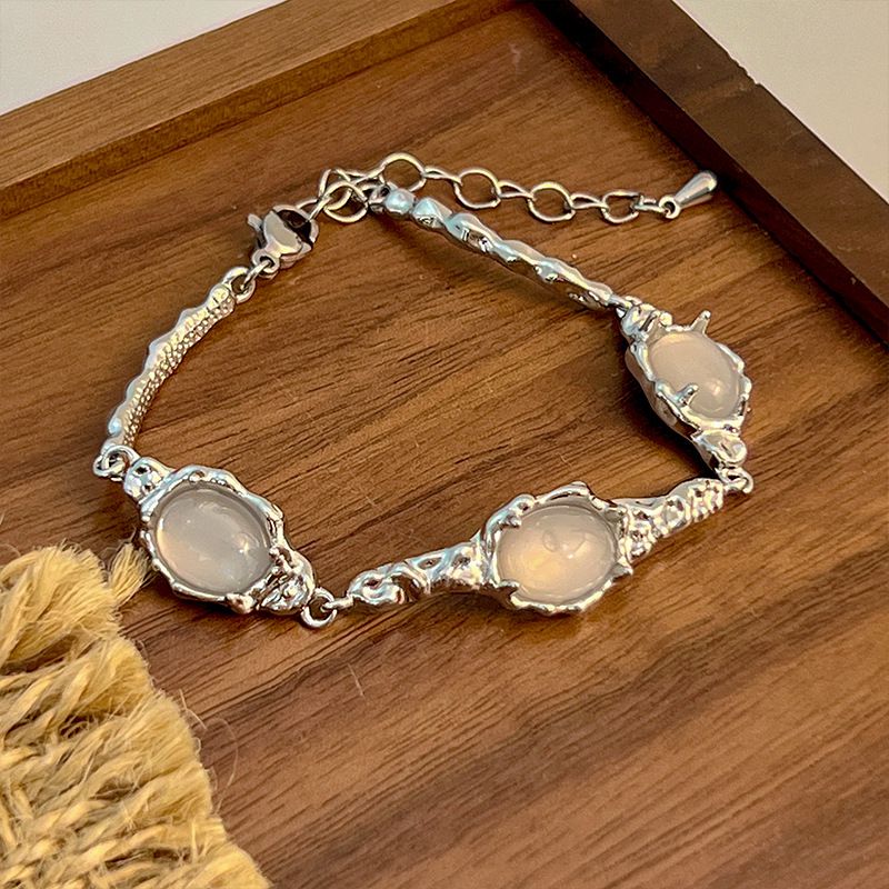 Fashion Silver Alloy Irregular Hollow Mosaic Bracelet