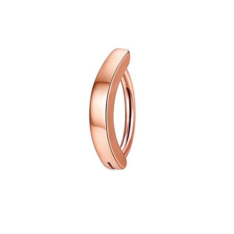 Fashion Rose Gold Single Stainless Steel Smooth Geometric Puncture Navel Ring (single)