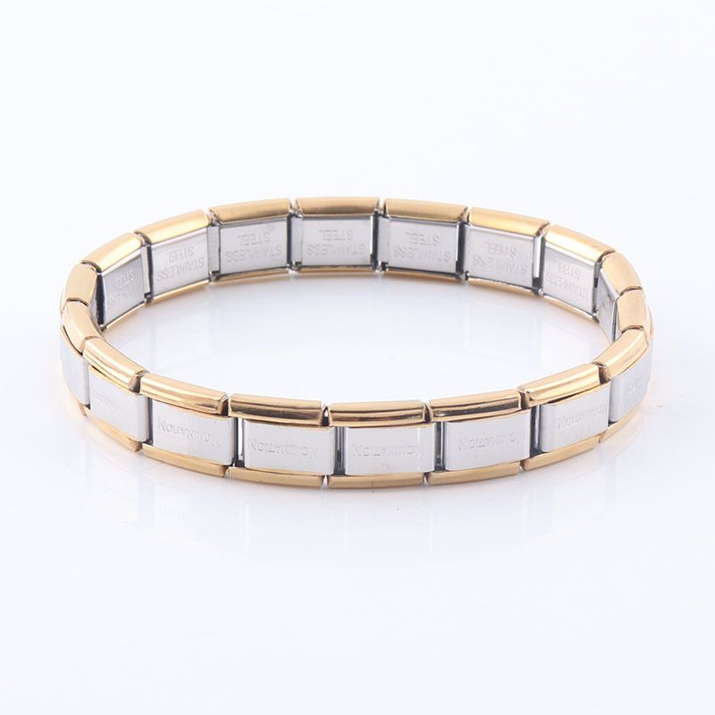 Fashion Edge Gold Titanium Geometric Square Bracelet