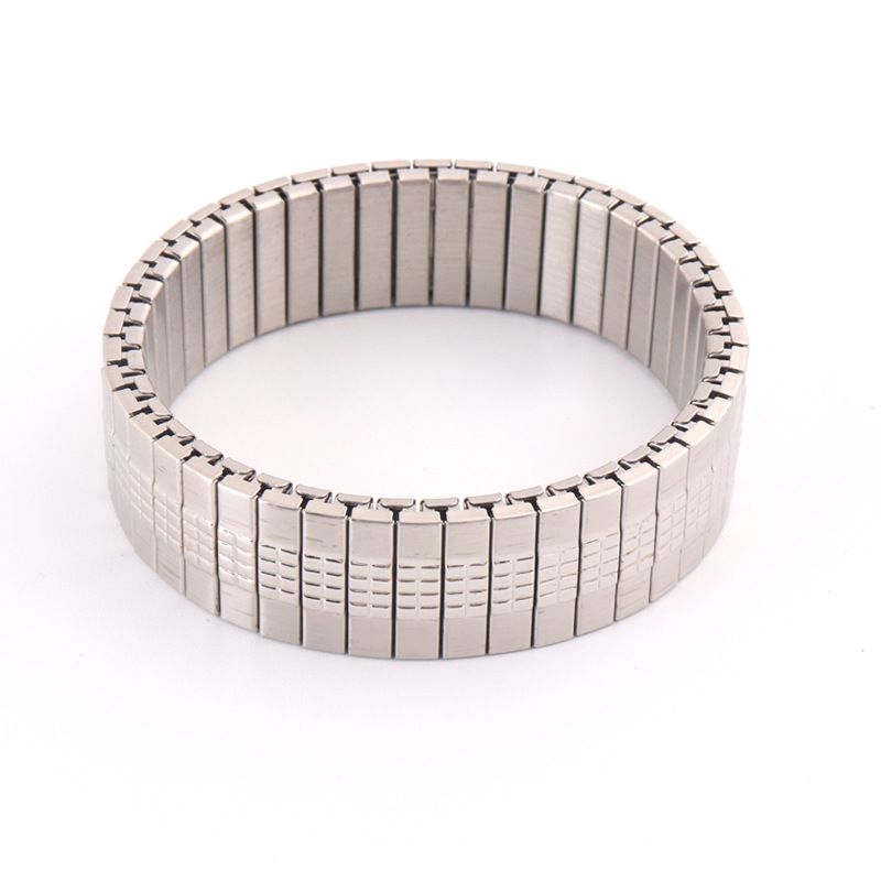 Fashion Silver Stainless Steel Geometric Men's Stretch Bracelet