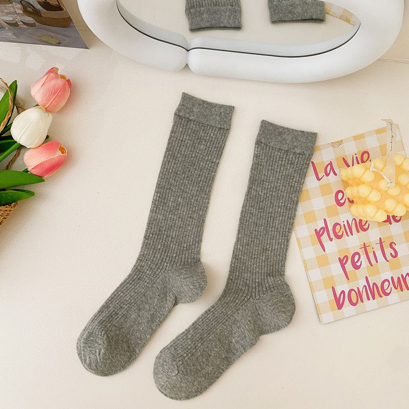 Fashion Grey Cotton Cutout Socks