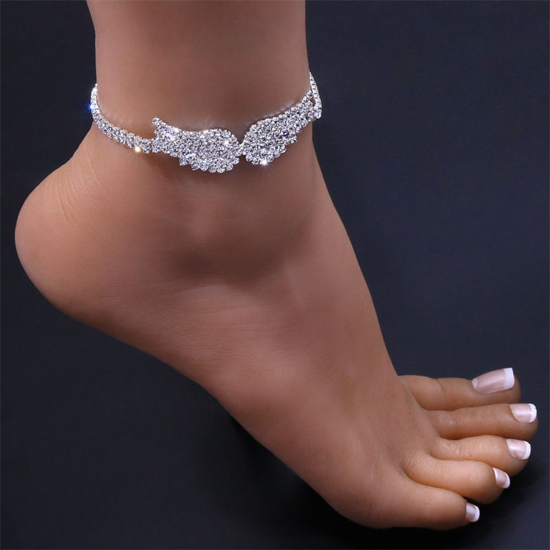Fashion 11# Alloy Diamond Wing Anklet