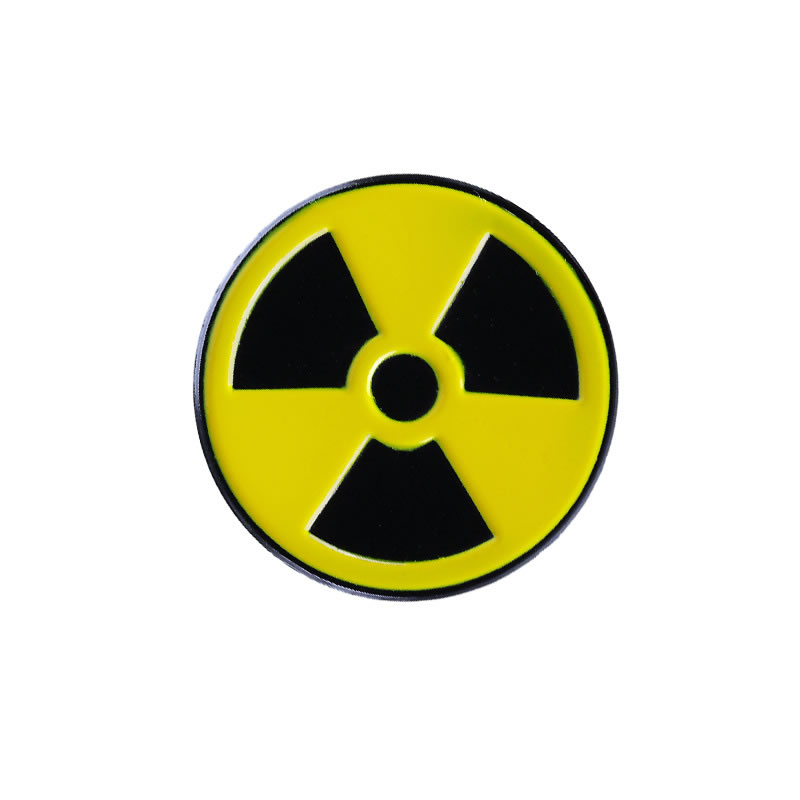 Fashion Yellow Alloy Geometric Biochemical Radiation Logo Round Brooch