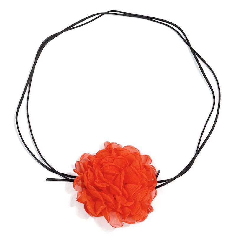 Fashion Red Fabric Flower Necklace