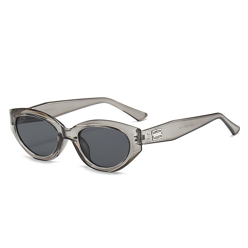 Fashion Gray Frame Black Gray Film Pc Polygon Large Frame Sunglasses