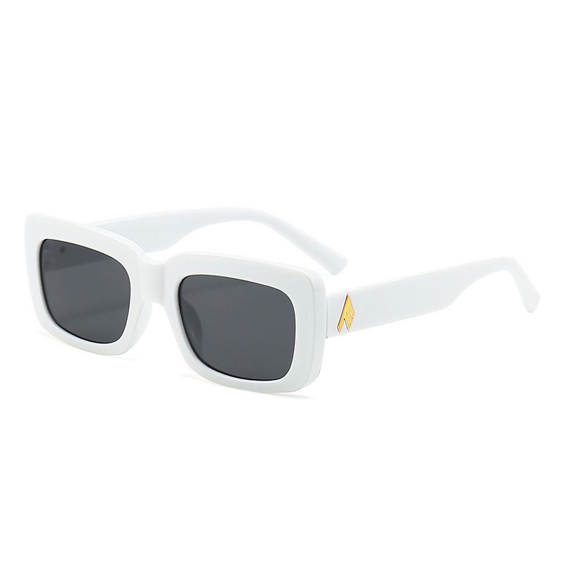 Fashion White Frame Black Gray Film Pc Square Large Frame Sunglasses