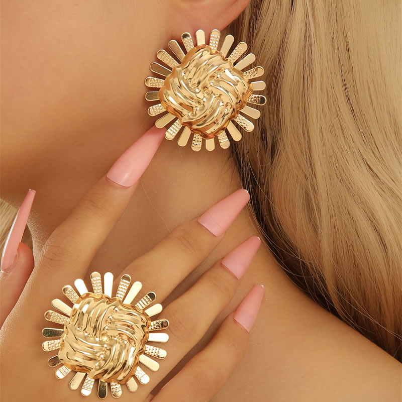 Fashion Sunflower Ring Alloy Sunflower Ring