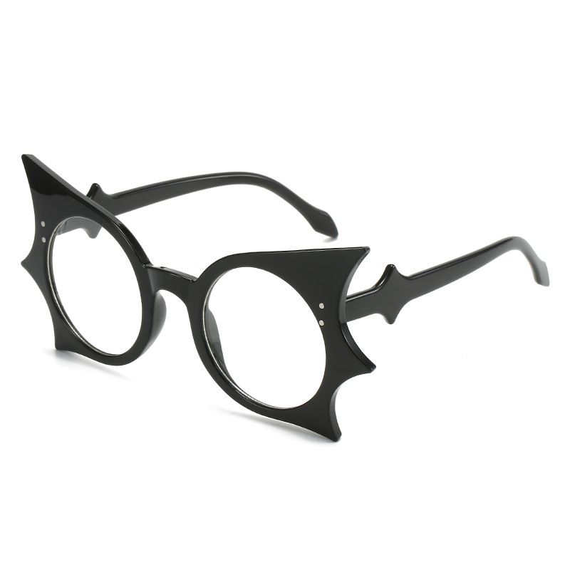 Fashion Bright Black Frame Pc Bat Flat Mirror Glasses