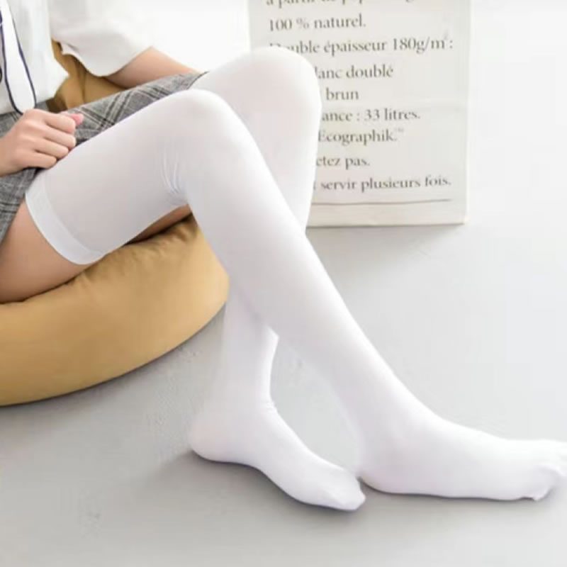 Fashion White Velvet Stockings
