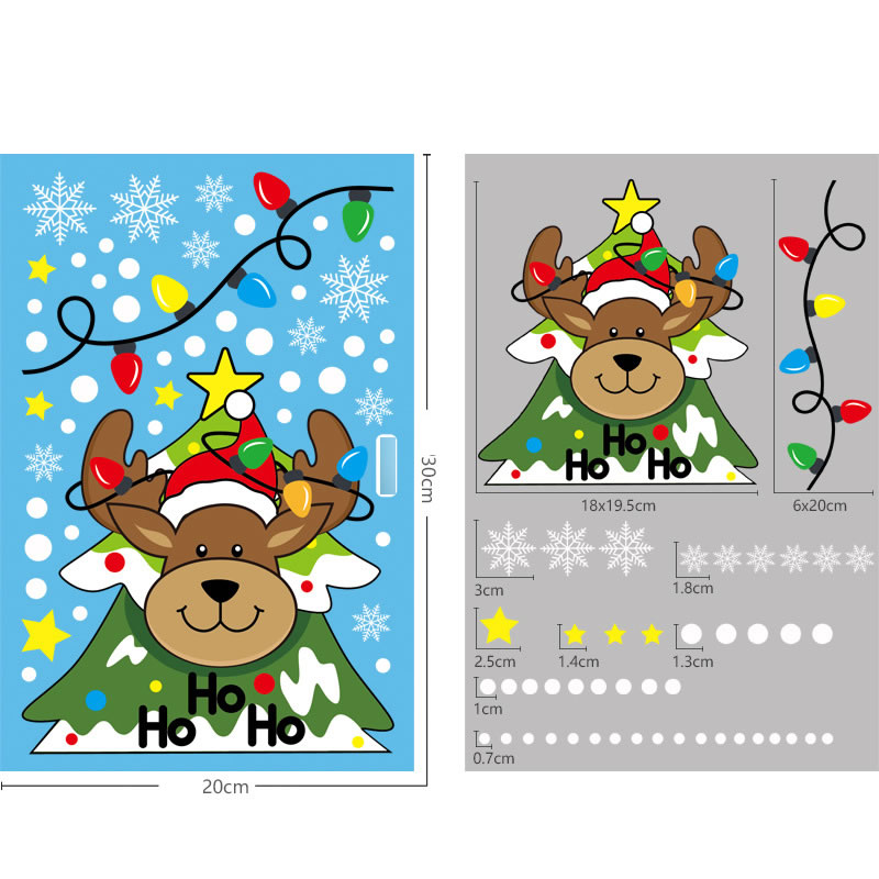 Fashion Christmas Elk Bq179 Christmas Window Stickers