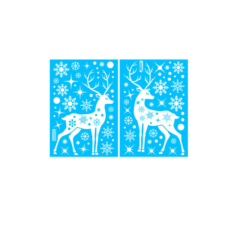 Fashion Bq144 Pure White Elk Christmas Window Stickers