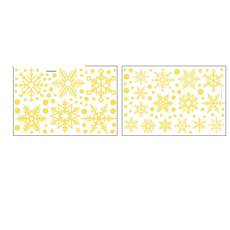 Fashion Bq152 Golden Snowflake Christmas Window Stickers