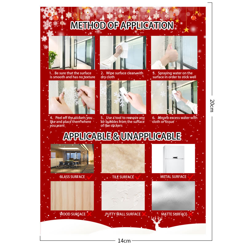 Fashion Christmas English Manual Window Sticker English Instructions