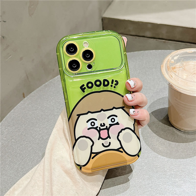 Fashion Two-in-one Imd With Big Window Green Bottom Little Chubby Girl Tpu Cheek Support Chubby Girl Apple Mobile Phone Case