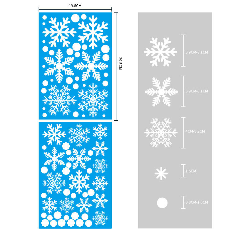 Fashion White Snowflake (classic) Pvc Christmas Printing Static Window Sticker