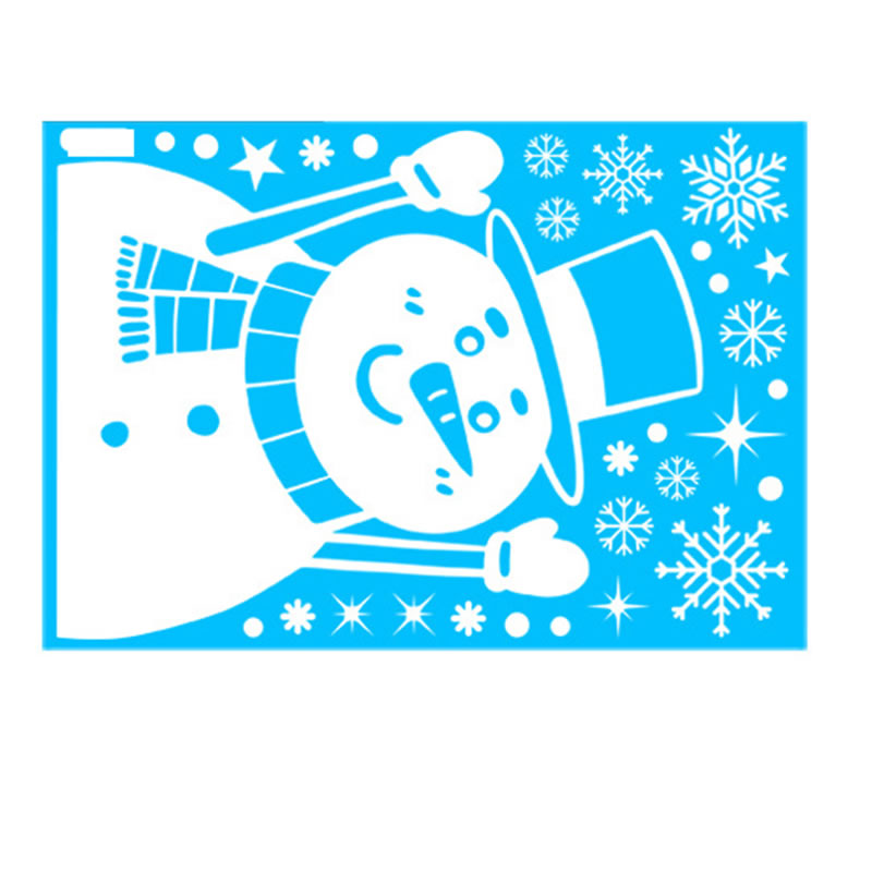 Fashion Snowman Pvc Christmas Printing Static Window Sticker