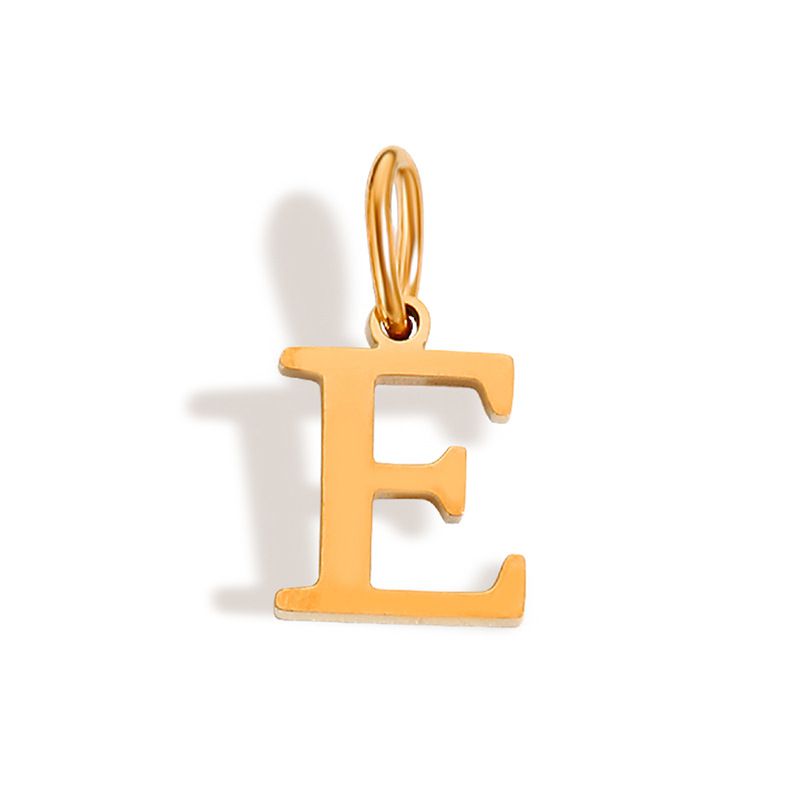 Fashion E-rose Gold Stainless Steel 26 Letters Diy Pendant
