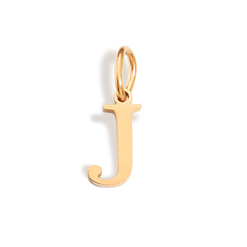 Fashion J-rose Gold Stainless Steel 26 Letters Diy Pendant