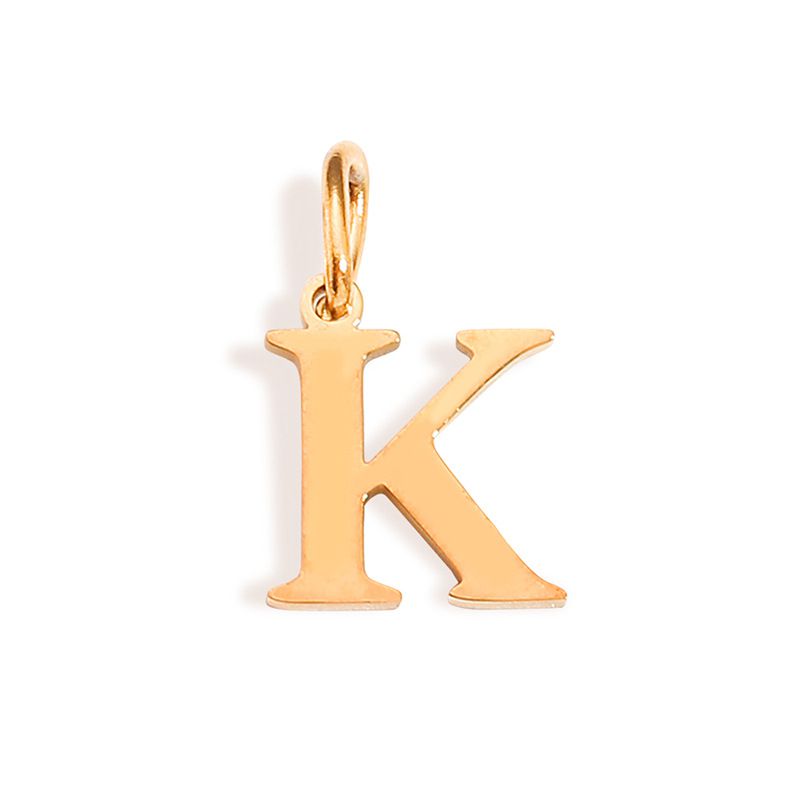 Fashion K-rose Gold Stainless Steel 26 Letters Diy Pendant