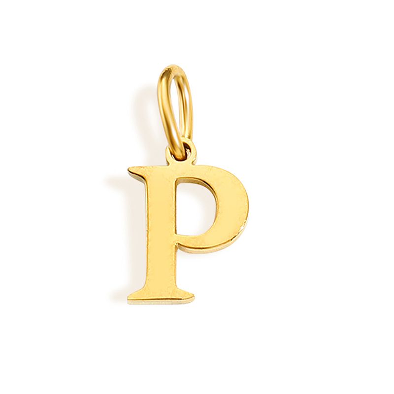 Fashion P-golden Stainless Steel 26 Letters Diy Pendant