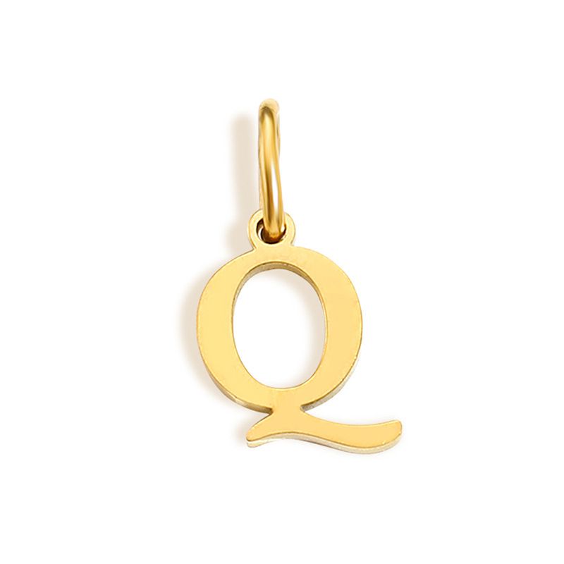 Fashion Q-gold Stainless Steel 26 Letters Diy Pendant
