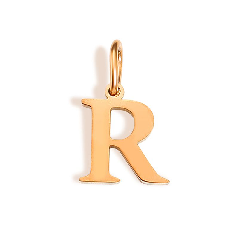 Fashion R-rose Gold Stainless Steel 26 Letters Diy Pendant