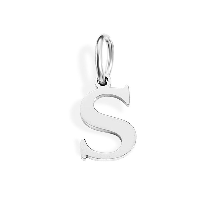 Fashion S-stainless Steel Color Stainless Steel 26 Letters Diy Pendant