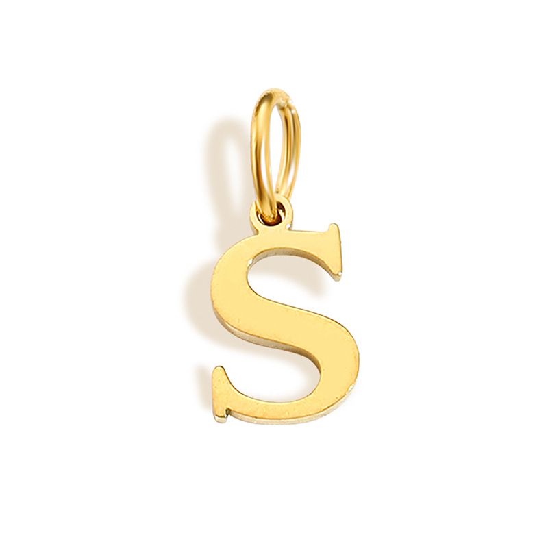 Fashion S-golden Stainless Steel 26 Letters Diy Pendant