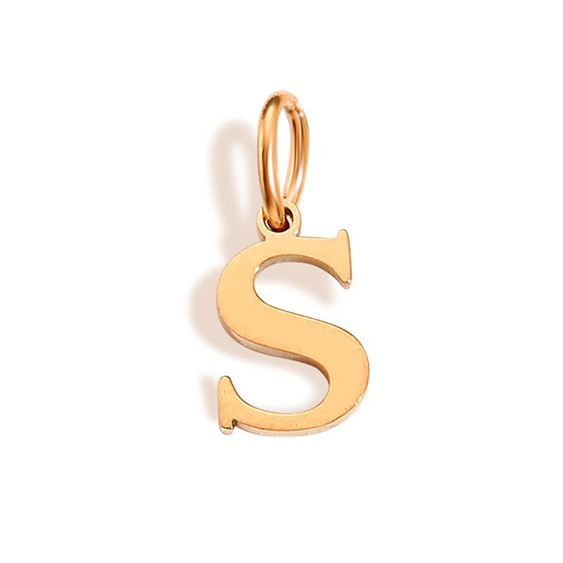 Fashion S-rose Gold Stainless Steel 26 Letters Diy Pendant