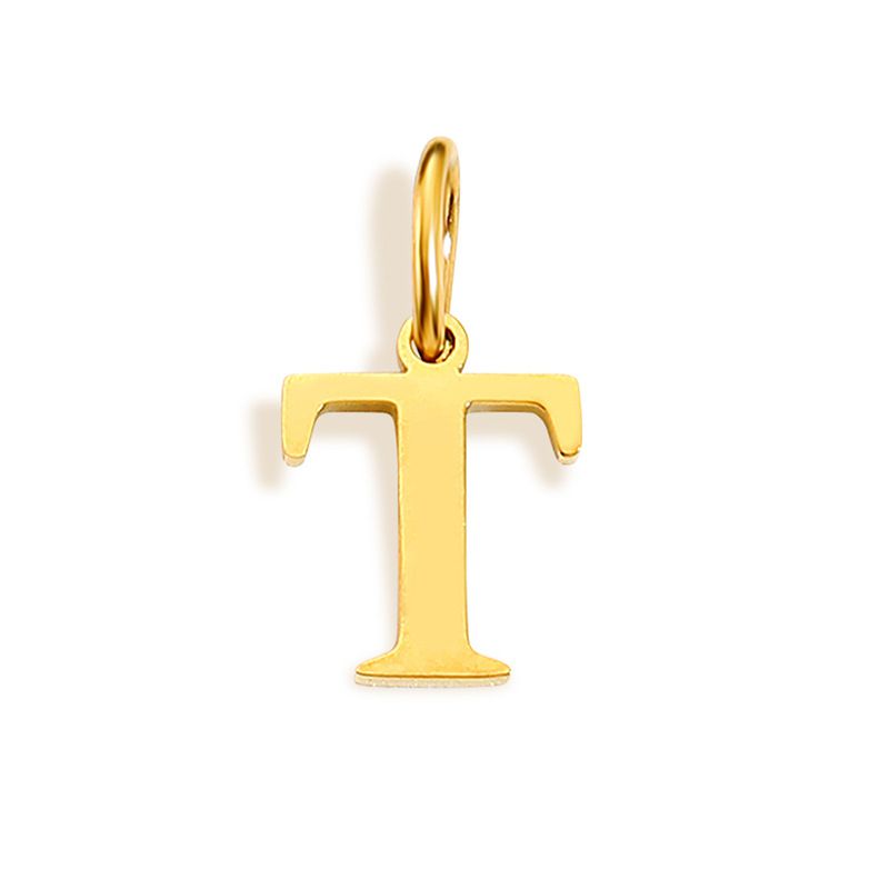 Fashion T-gold Stainless Steel 26 Letters Diy Pendant