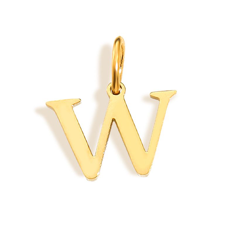 Fashion W-golden Stainless Steel 26 Letters Diy Pendant