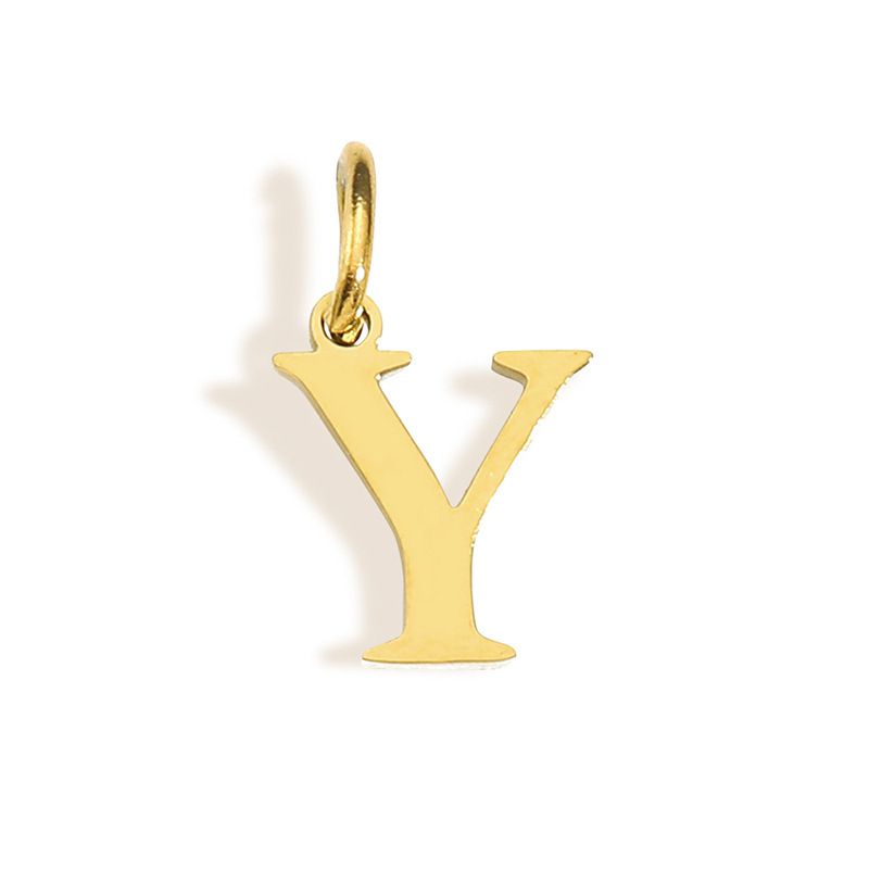 Fashion Y-golden Stainless Steel 26 Letters Diy Pendant